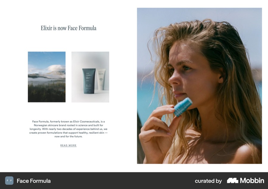 Face Formula editorial about section