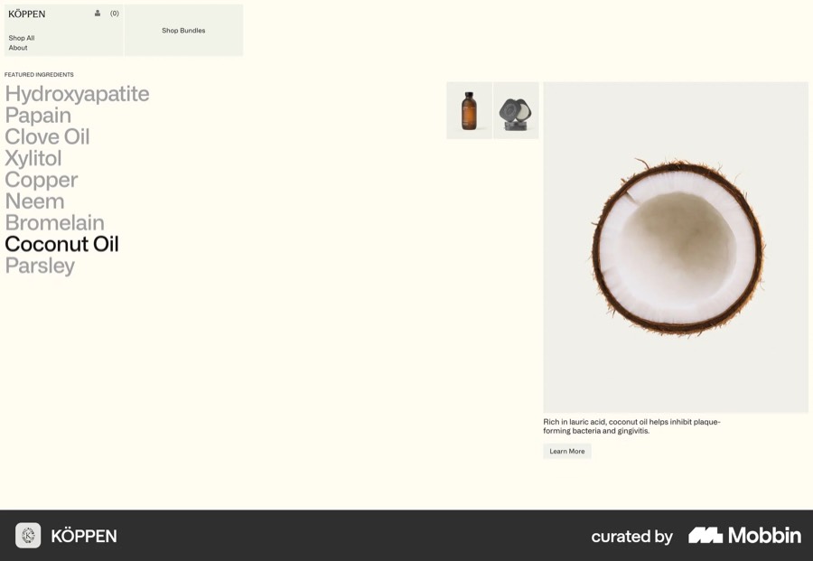 KÖPPEN featured ingredients list