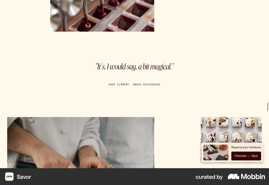Savor chocolatier section