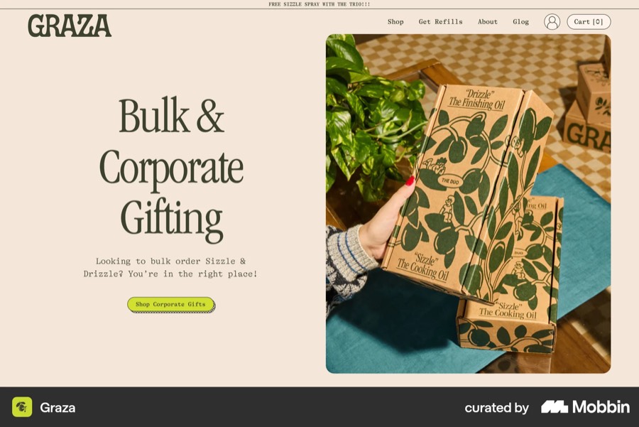 Mobbin reference: Graza: Bulk & Corporate Gifting