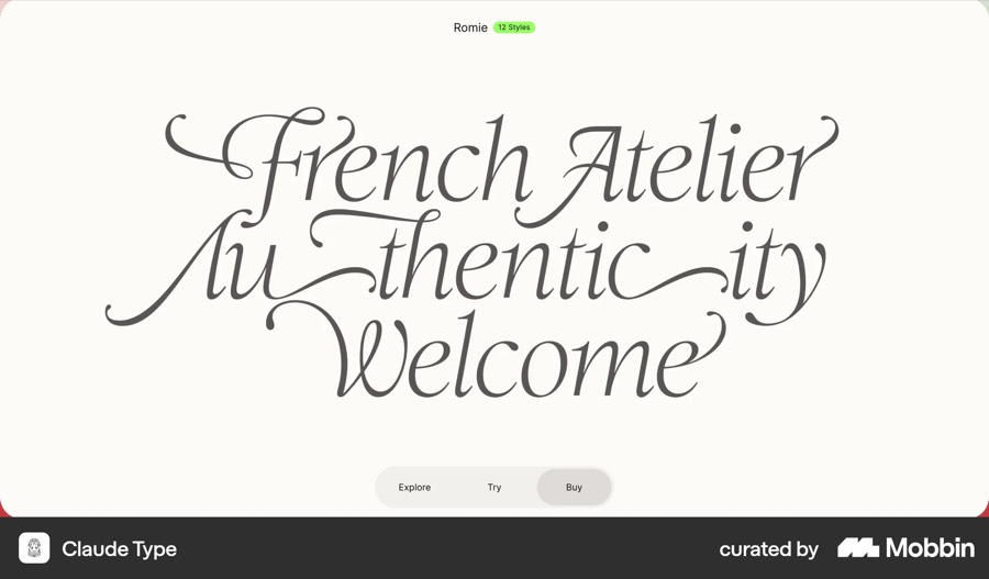 Claude Type hero with a high-contrast display serif